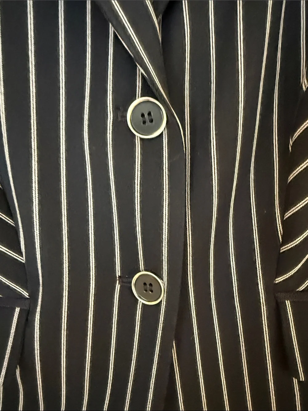 New York & Company Black Pinstripe Women's Blazer - Picture 3 of 7